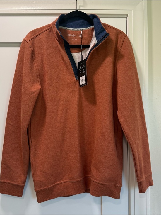 Walter Hagen Other - Walter Hagen Men's Quarter-Zip Sweater in Rust with Navy Trim
